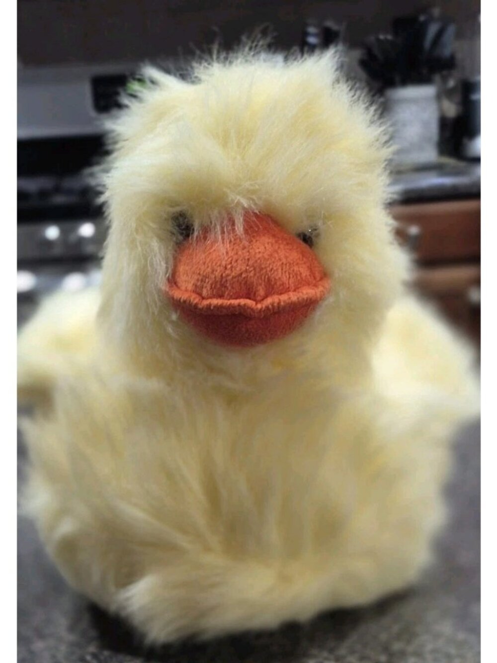 Vintage Fiesta Yellow Feather Fluffy Duck Stuffed Animal Plush 1989